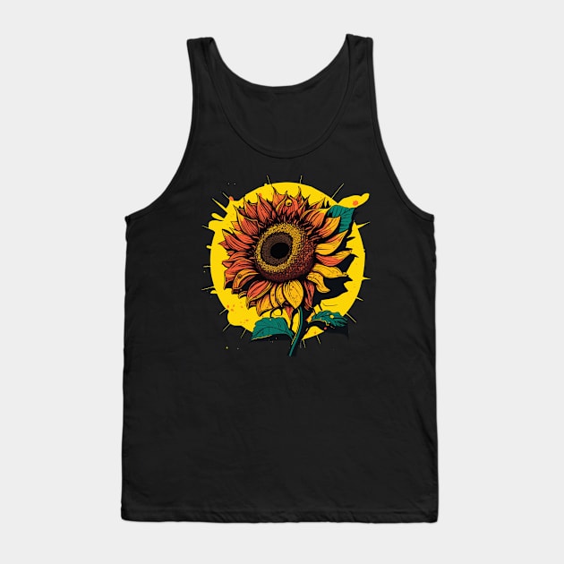 Cute Vacations Floral Summer Holidays Sunflower Tank Top by KsuAnn